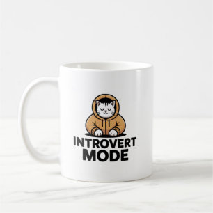 Introvert Modus Kat Koffiemok – Minimalistische Mo