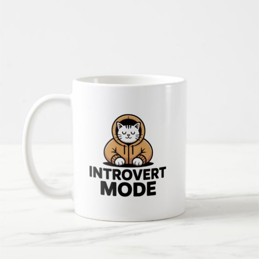 Introvert Modus Kat Koffiemok – Minimalistische Mo (Links)