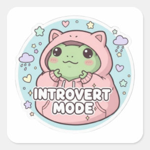 Introvert Modus Kikker Sticker Cute Hoodie Kikker 