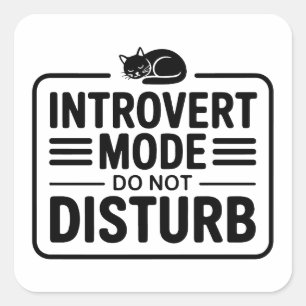 Introvert Modus Niet Storen Minimalistische Typogr Vierkante Sticker