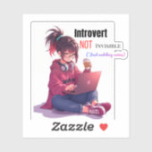 Introvert, NIET onzichtbaar ( gewoon anime kijken) Sticker (Vel)