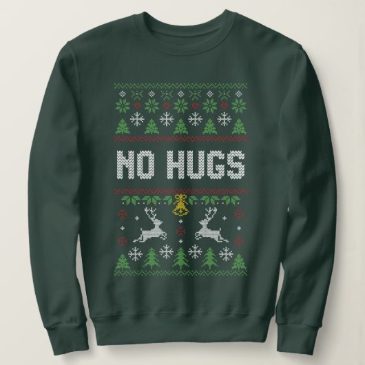 Introvert No Hugs Ugly KerstSweater Trui (Design voorkant)