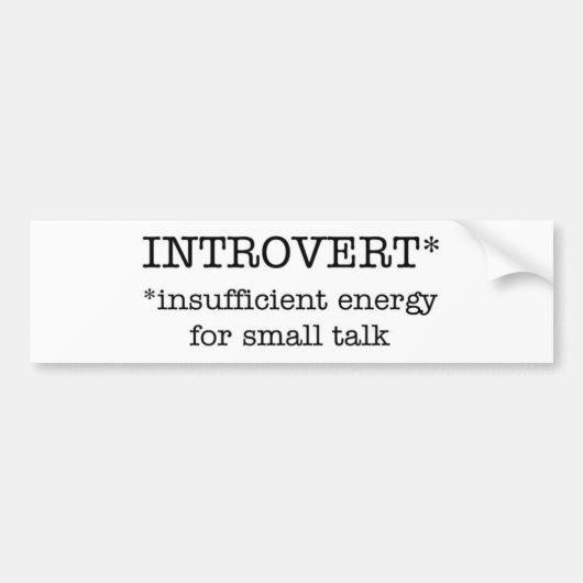 InTROVERT onvoldoende energiebumpersticker Bumpersticker (Voorkant)