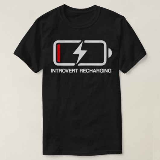 Introvert-oplaadbatterij T-shirt (Design voorkant)
