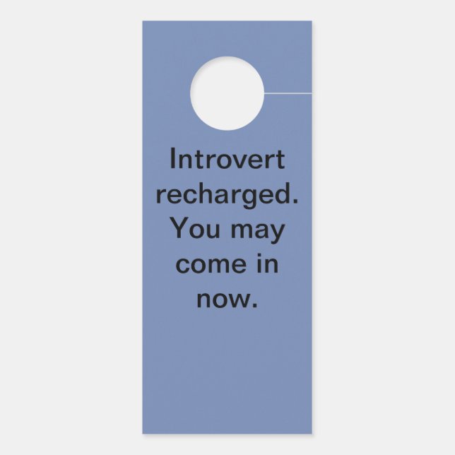 Introvert oplaadtijd deurhanger (Achterkant)