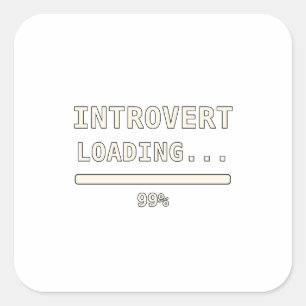 Introvert Opladen Grappig Tech Humor T-Shirt Vierkante Sticker