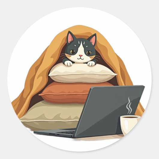 Introvert Overlevingsmodus Kat Sticker - Sorry I'm (Voorkant)