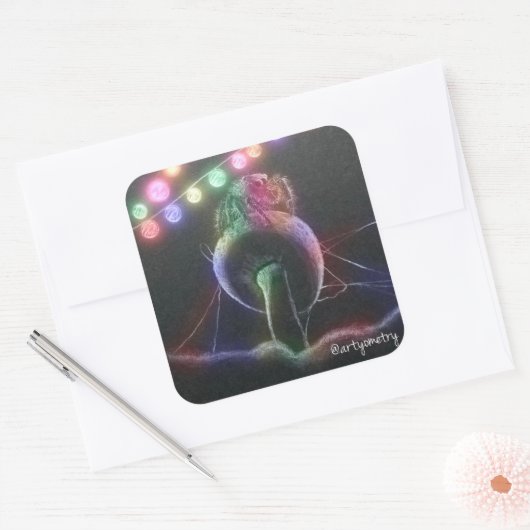 Introvert Party Vierkante Sticker (Envelop)