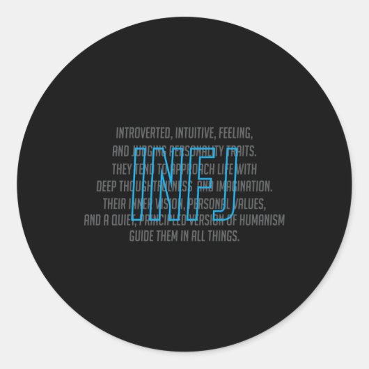Introvert Persoonlijkheid Type Beschrijving Ronde Sticker (Voorkant)