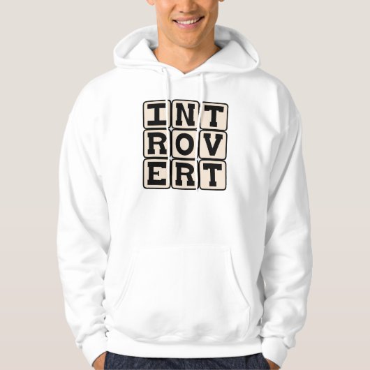 Introvert, persoonlijkheidslabel hoodie (Voorkant)