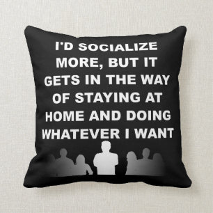 Introvert Pillow Omkeerbare Funny Throw Cushion Kussen
