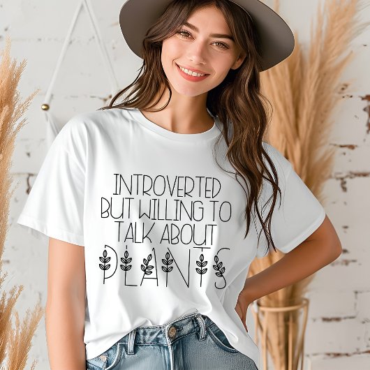 Introvert Plant Lover Funny Modern Typography Tri-Blend Shirt