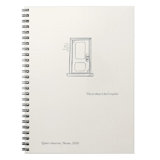 Introvert Quiet Solitude Closed Door Notebook Notitieboek (Voorkant)