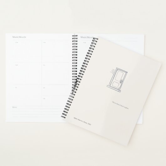 Introvert Quiet Solitude Minimal Line Art Planner (Display)