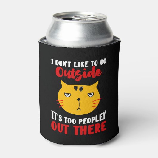 Introvert Quote Cat Blikjeskoeler (Blikje Voorkant)