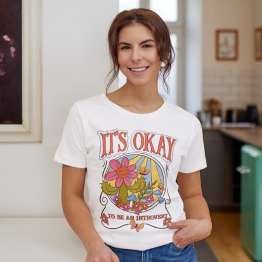 Introvert Retro Flowers Funny Script Typografie Tri-Blend Shirt