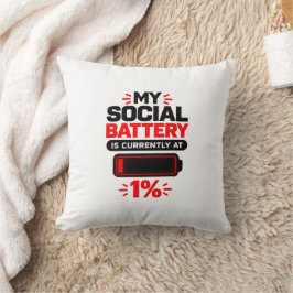 Introvert Sarcasme Mijn Sociale Batterij Is Moment Kussen