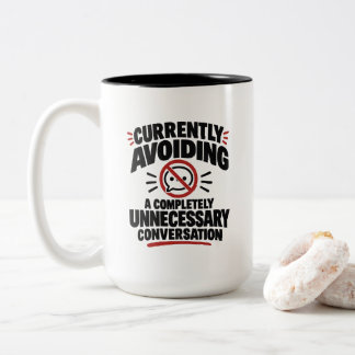 Introvert Sarcasme Vermijd Onnodige Conversatie Tweekleurige Koffiemok
