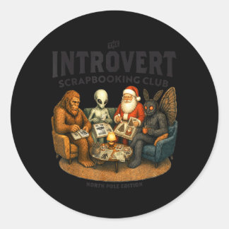 Introvert Sbooking Club Grappig Kerstmis Sbooker Ronde Sticker