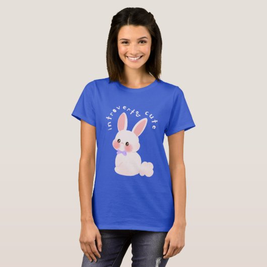 Introvert & schattig konijn t-shirt (Voorkant volledig)