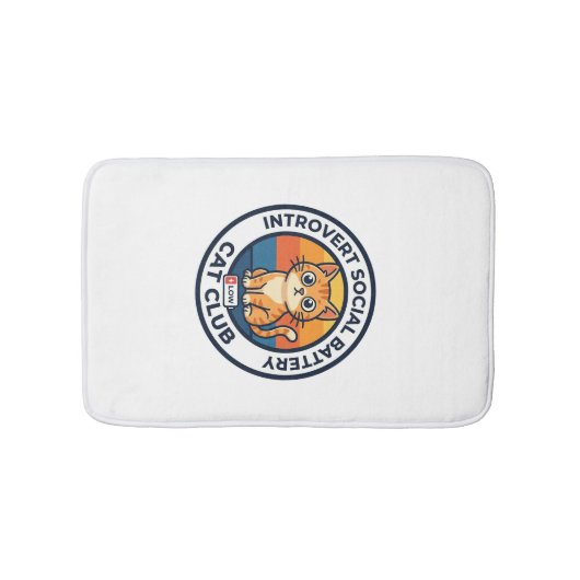 Introvert Sociale Batterij Kat Cute Kitty Ontwerp Badmat (Voorkant)