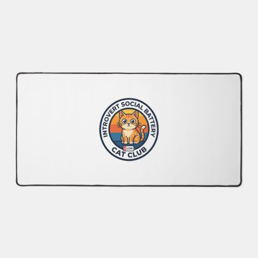 Introvert Sociale Batterij Kat Cute Kitty Ontwerp Bureaumat (Voorkant)