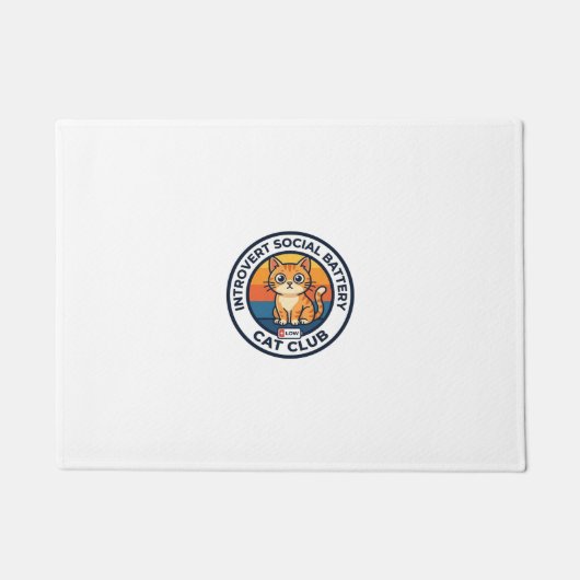 Introvert Sociale Batterij Kat Cute Kitty Ontwerp  Deurmat (Voorkant)