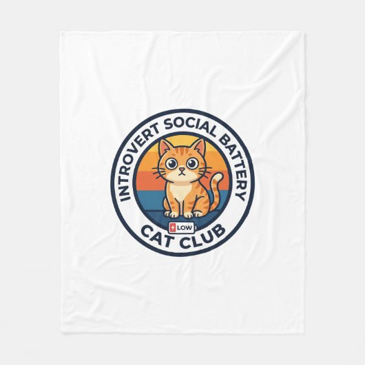 Introvert Sociale Batterij Kat Cute Kitty Ontwerp  Fleece Deken (Voorkant)