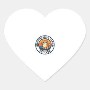 Introvert Sociale Batterij Kat Cute Kitty Ontwerp Hart Sticker