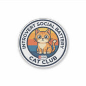 Introvert Sociale Batterij Kat Cute Kitty Ontwerp Sticker (Voorkant)