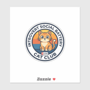 Introvert Sociale Batterij Kat Cute Kitty Ontwerp Sticker