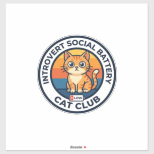 Introvert Sociale Batterij Kat Cute Kitty Ontwerp Sticker