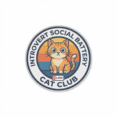 Introvert Sociale Batterij Kat Cute Kitty Ontwerp Sticker (Voorkant)