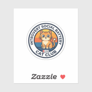 Introvert Sociale Batterij Kat Cute Kitty Ontwerp Sticker