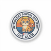 Introvert Sociale Batterij Kat Cute Kitty Ontwerp Sticker (Voorkant)