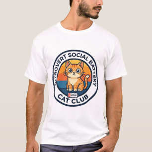 Introvert Sociale Batterij Kat Cute Kitty Ontwerp T-shirt