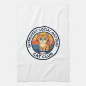 Introvert Sociale Batterij Kat Cute Kitty Ontwerp Theedoek (Verticaal)