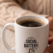 Introvert Sociale Batterij Koffiemok | Grappige Qu