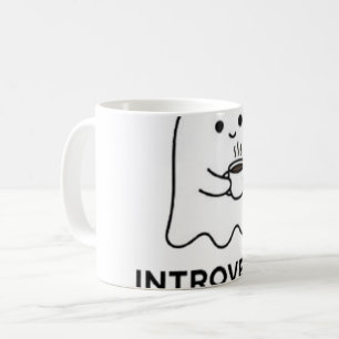 Introvert spook niet praten voor koffie koffiemok