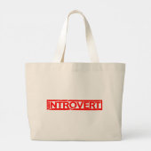 Introvert Stempel Grote Tote Bag (Achterkant)