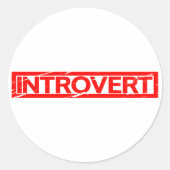 Introvert Stempel Ronde Sticker (Voorkant)