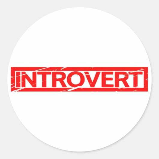 Introvert Stempel Ronde Sticker (Voorkant)