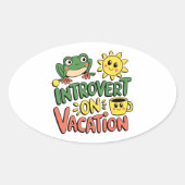Introvert Sunshine Break Ovale Sticker (Voorkant)