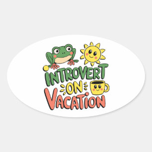 Introvert Sunshine Break Ovale Sticker