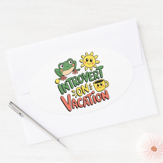 Introvert Sunshine Break Ovale Sticker (Envelop)