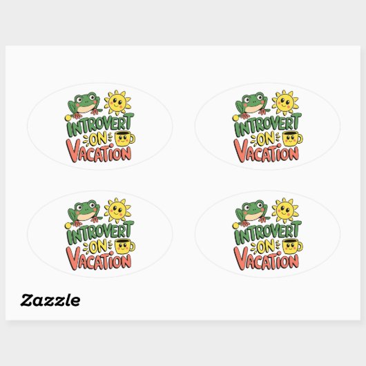Introvert Sunshine Break Ovale Sticker (Vel)