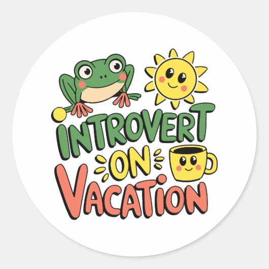 Introvert Sunshine Break Ronde Sticker (Voorkant)