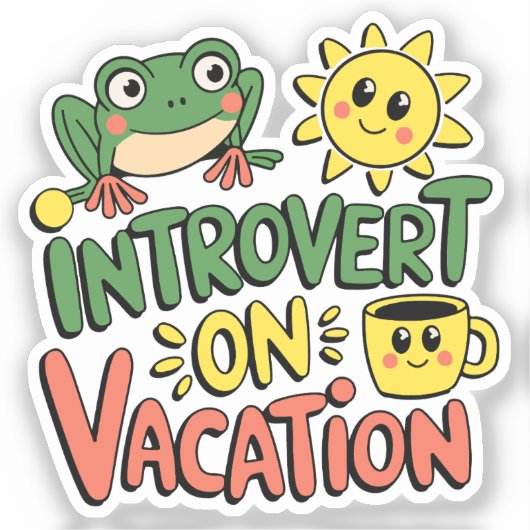 Introvert Sunshine Break Sticker (Voorkant)