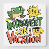 Introvert Sunshine Break Vierkante Klok (Voorkant)