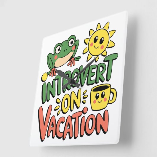 Introvert Sunshine Break Vierkante Klok (Hoek)